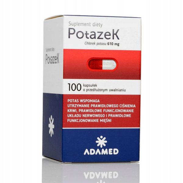 Potazek chlorek potasu 610mg potas 100 kaps zdjęcie 1
