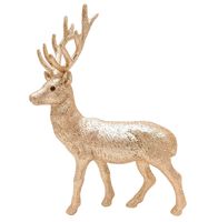 RENIFER OZDOBNY BROKATOWY JELONEK 33 cm ZŁOTY