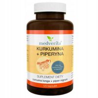 KURKUMINA + PIPERYNA 120 kaps KURKUMA CURCUMIN ESKTRAKTY ROŚLINNE NATURALNE