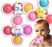 ZESTAW SPINNERÓW x3 WIRUJĄCE GRZECHOTKI Z PRZYSSAWKĄ ZAKRĘCONE SENSORYCZNE