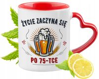 75 Urodziny Czerwony Z Uszkiem W Kształcie Serca Na Prezent