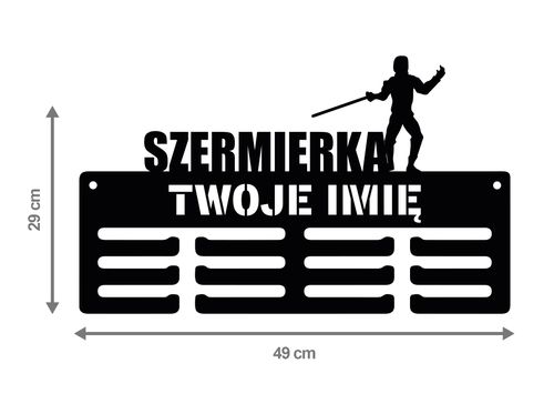 Wieszak na medale SZERMIERKA twoje imię dowolny tekst 318.1 na Arena.pl
