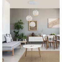 Geometryczna LAMPA wisząca PALERMO PND-2424-3S-WH Italux metalowa OPRAWA kaskada zwis kule balls białe