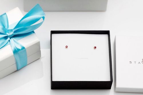 Złote kolczyki KZC5056 - Rubin na Arena.pl