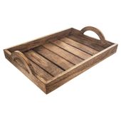 Taca do Serwowania Podawania Kuchenna Śniadaniowa Drewniana 35,5x25,5 cm