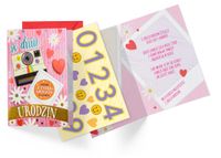 karnet  Urodziny młodzieżowe (wymienne cyferki) aparat DK-1136