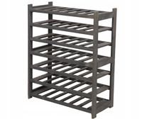 Emaga Regał drewniany LSR na butelki wino 7 półek Szary