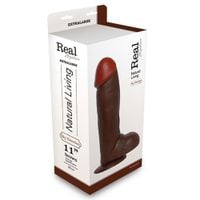 ciemne brązowe dildo gruby penis z jądrami 31cm