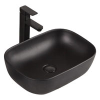 UMYWALKA NABLATOWA STAWIANA CERAMICZNA CZARNA MATOWA ELEGANCKA 46x32 CM