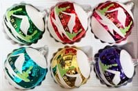 Bombki szklane 8cm 6 sztuk Ręcznie zdobione. Produkt polski (srebrny)