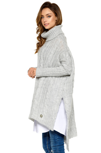 Moherowy sweter golf oversize jak ponczo na Arena.pl