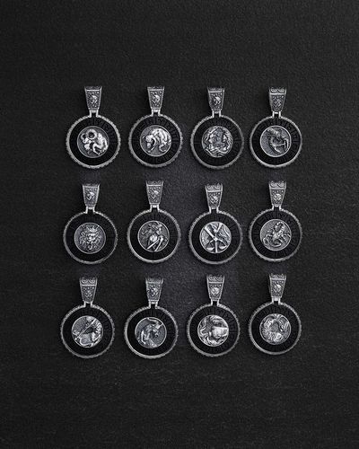 Srebrny wisiorek Znak zodiaku - WODNIK z hebanem na Arena.pl