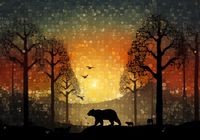 Plakat 66,5x46,5cm Zachód w Dzikim Lesie