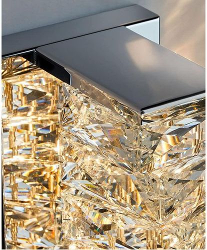 Lampa ścienna LED Sxtiger nowoczesna kryształowa regulowana srebrna na Arena.pl