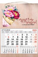 KALENDARZ wiszący 2025 DREWNIANY prezent dzień kobiet PERSONALIZOWANY tekst