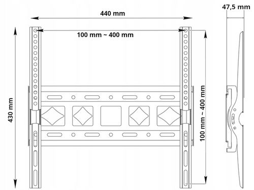 Uchwyt do telewizora 26-65 cali wieszak TV uniwersalny extra mocny do 60kg na Arena.pl