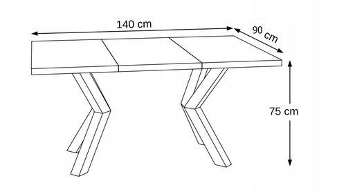 STÓŁ ROZKŁADANY NOGA METAL SALON KUCHNIA 90cm+2x50cm na Arena.pl