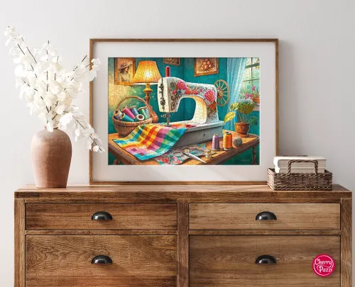 Puzzle 1000 elementów. Mój kącik do szycia 30875 na Arena.pl