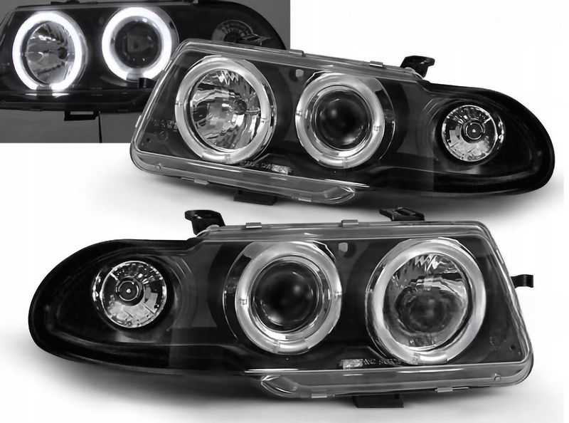LAMPY REFLEKTORY OPEL ASTRA 1 F OD 1991 DO 1994 Roku  ANGEL EYES RINGI LED zdjęcie 1