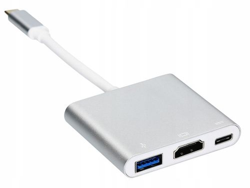 ADAPTER USB C HDMI+USB 3.0+PD 4K HUB MacBook 3w1 na Arena.pl