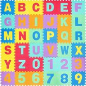 DUŻA MATA DYWAN PUZZLE PIANKOWE LITERY CYFRY MATA PIANKOWA DLA DZIECI 36szt