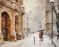 Plakat 76x60,5cm Zimowy Spacer Starym Miastem