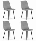 Krzesło LAVA - ciemny szary aksamit x 4