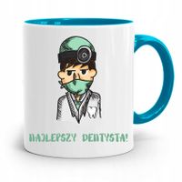 Kubek Błękitny Prezent Dentysty Zaufaj Mi Z Nadrukiem Ze Zdjęciem