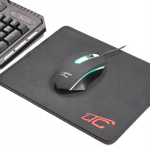 KLAWIATURA MYSZKA PODKŁADKA MIKROFON SŁUCHAWKI ZESTAW GAMINGOWY 4W1 PREZENT na Arena.pl