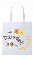 Dla Dziadka Na Prezent Torba Eco Biała Shopper Z Nadrukiem Ze Zdjęciem