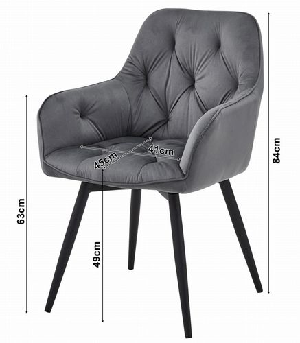 Krzesło JORK360 - czarny aksamit / nogi czarne x 2 na Arena.pl