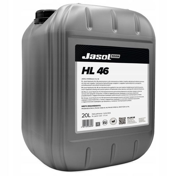 OLEJ HYDRAULICZNY JASOL HL 46 20L zdjęcie 1