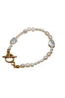 Bransoletka z naturalnych pereł pozłacana 14k