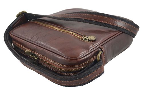 Męska torba CASUAL z regulowanym paskiem - Brązowa na Arena.pl