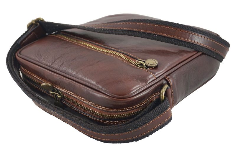 Męska torba CASUAL z regulowanym paskiem - Brązowa zdjęcie 3