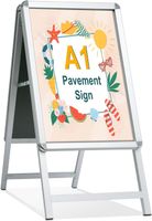 UŻYWANY Stojak na plakat A1 tablica chodnikowa dwustronna reklamowa srebrna