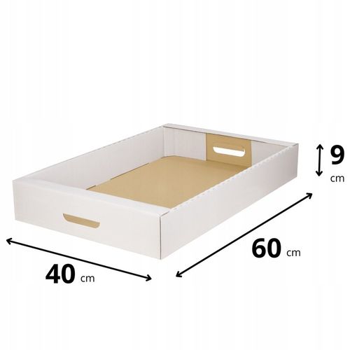 10x Tacka na CIASTO biała 60x40x9 cm karton pudełko na TORT CIASTKA na Arena.pl