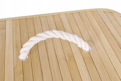 KOSZ NA PRANIE BIELIZNĘ ZABAWKI Z BAMBUSA DREWNIANY POJEMNIK KUFER 80L na Arena.pl