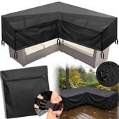 POKROWIEC NA MEBLE OGRODOWE NAROŻNIK WODOODPORNY 250x250x100 OXFORD CZARNY