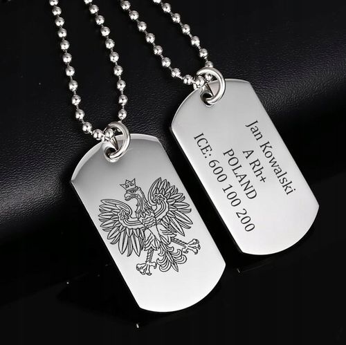 Nieśmiertelnik Wojskowy z Grawerem Podwójny Stal 316L, Męski na Arena.pl