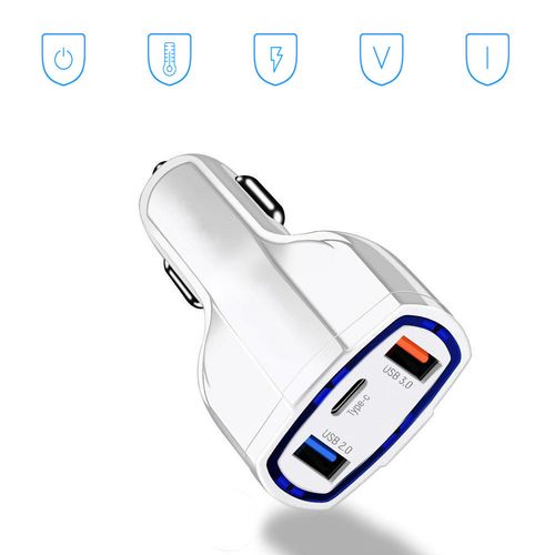 ładowarka samochodowa 2xusb i usb c czarna na Arena.pl