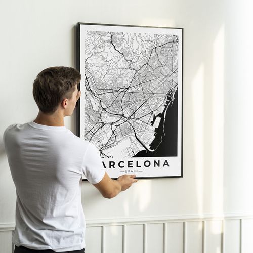 Plakat mapa mapy miasta Barcelona 70x100 cm na Arena.pl