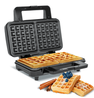 Gofrownica 2 gofry kwadraty 1000W Teesa duża moc nieprzywierająca powłoka