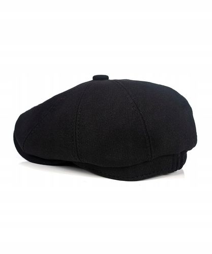 Kaszkiet Męski Czarny Czapka Wełna Premium Retro PEAKY BLINDERS Gazeciarz na Arena.pl