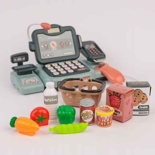 KASA SKLEPOWA DLA DZIECI DUŻY ZESTAW INTERAKTYWNA WYŚWIETLACZ LCD DŹWIĘK na Arena.pl