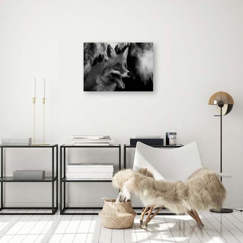 Deco Panel, Czarno - biały lis 100x70 na Arena.pl