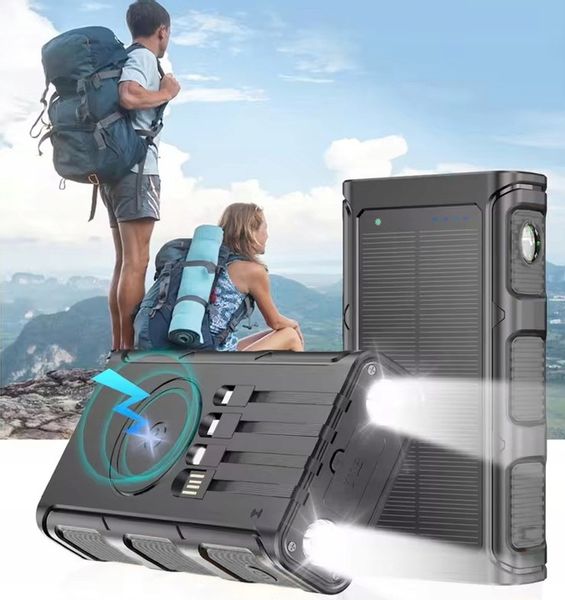 POWERBANK ŁADOWARKA SOLARNY INDUKCJA 36000mAh 8xUSB LATARKA 2x LED USB-C PD zdjęcie 3