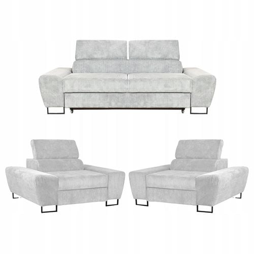 Zestaw mebli wypoczynkowych salonu Savio Sofa 2os fotele beż Family Meble na Arena.pl