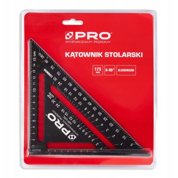KĄTOWNIK STOLARSKI CIESIELSKI ALUMINIOWY PRZYMIAR KĄTOMIERZ BUDOWLANY 175mm zdjęcie 9
