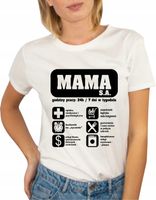 KOSZULKA DAMSKA T-SHIRT BLUZKA PREZENT DZIEŃ MATKI MAMY RODZICÓW MAMA S.A.
